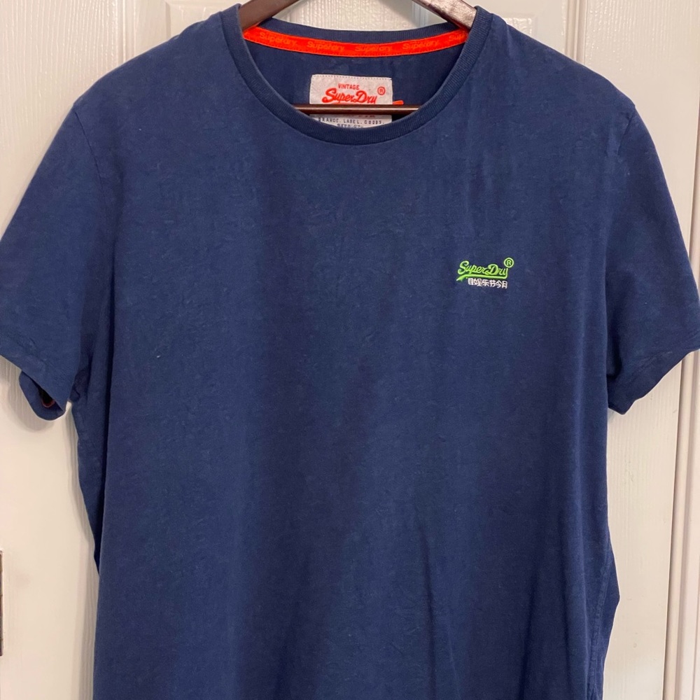 Superdry t-shirt Blue Embroidered Logo Size XL.